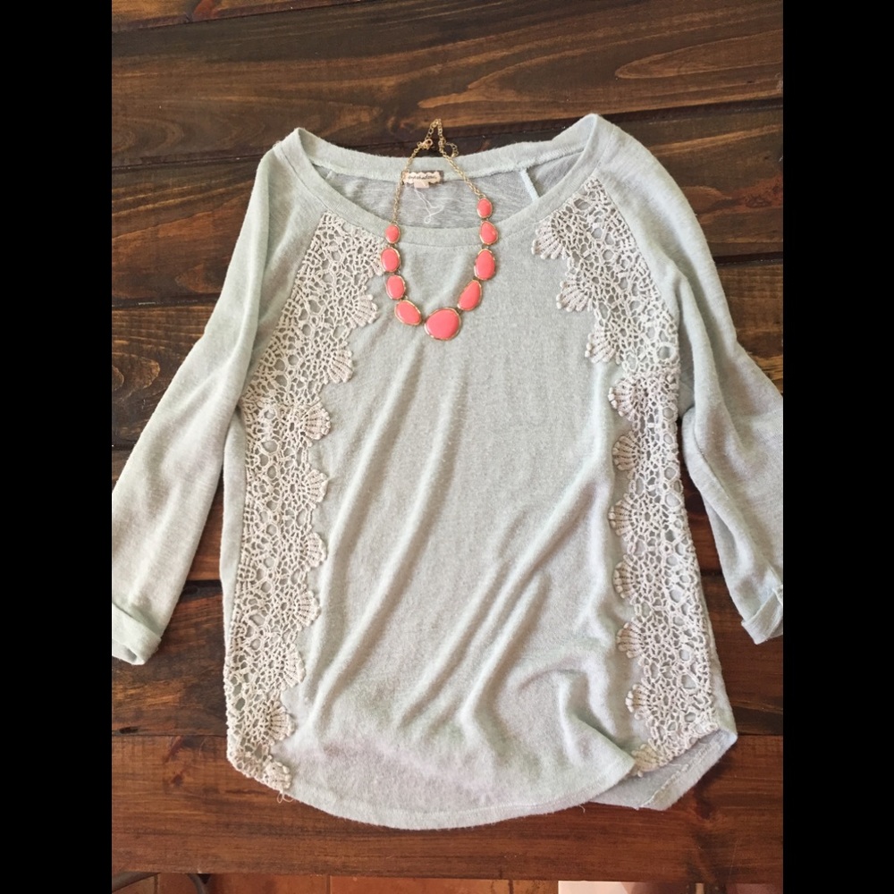 Three quarter length embroidered shirt